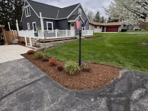 Residential landscape mulching service near Vernon, WI